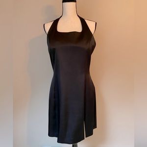 *Vintage* Express Black Stretch Satin Halter Dress | Juniors  Sz 11/12